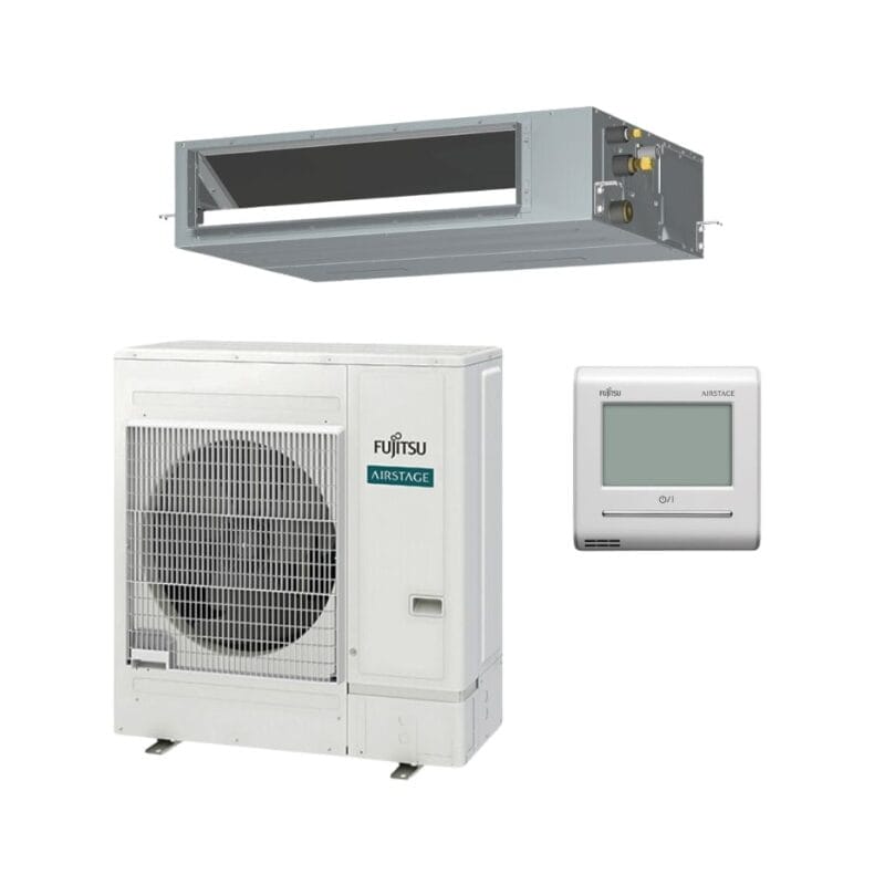 FUJITSU SET-ARTH24KMTAP-HP 7.1kW Inverter Ducted Air Conditioner System Mid Static Slimline HP | 1 Phase | R32