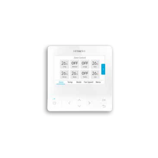 Hitachi PC-ARFG2-Z Colour display wired controller with NFC & ducted zone control.